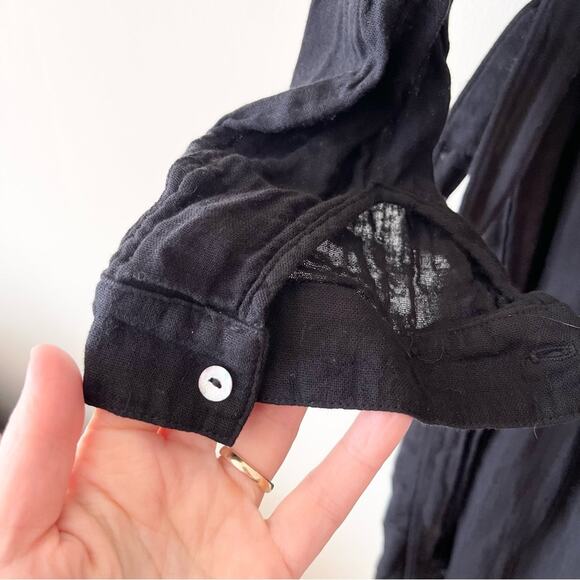 Michael Stars Muslin Long Sleeve Shirt Dress Midi Women’s size XS Black - Picture 5 of 12